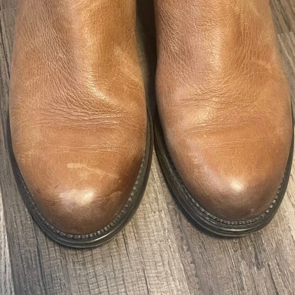 Franco Sarto Halford Leather Ankle Boots Brown Side Zip Women's Size 7.5M - Picture 6 of 16